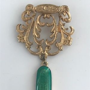 Vintage Golden Tone Brooch Pin by ELLE 80's